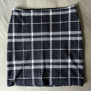 Plaid Black and White Women's Skirt